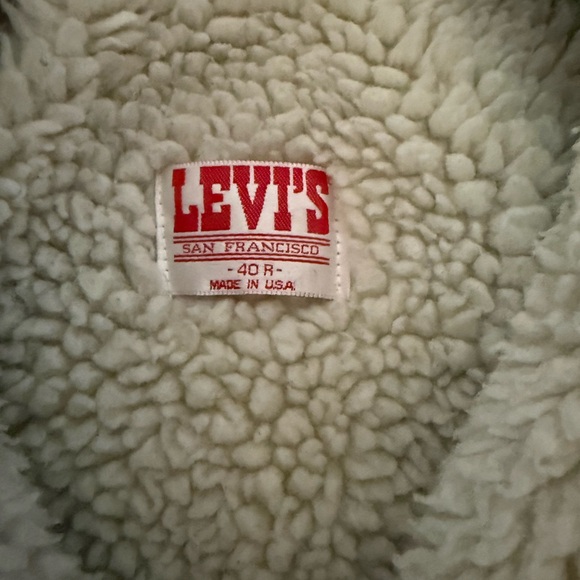 Levi's Men's Dark Blue Sherpa Lined Jacket~ VINTAGE! - Picture 2 of 4